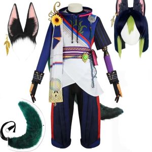 Tighnari Cosplay Costume Kostüm Halloween Karneval Outfits Ears Tail Wig for Comic Con