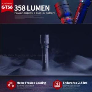 SUPERFIRE GTS6 powerful Torchlight with long battery life portable rechargeable Torchlight camping outdoor emergency lantern
