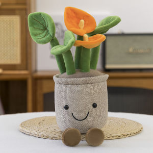 QIAOSHANG | Simulated Orchid Sunflower Plush Toy Decorative Plant Arrangement