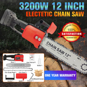 12 inch Chainsaw Cordless Electric Chainsaw Battery Rechargeable Electric Portable Chain Saw Wood Cutter Wood Fast Cutting Machine Handheld Chainsaw