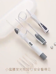 🔥 Children Adult Ear Care Tools LED Lights Ear Wax Removal Cleaning Ear Spoon USB Rechargeable