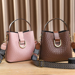 Kangaroo Genuine Leather Bucket Bag 2024 New Womens Commuter Fashion Versatile Large Capacity Ladies Single Shoulder Slant Cross Small Bag