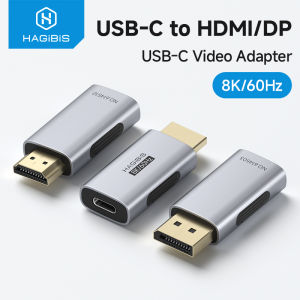 Hagibis | Hagibis USB C Female to HDMI/DisplayPort Male Adapter Laptops to External Monitor 8K60Hz Connector Type-C to HDMI/DP Conventer