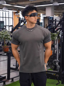Summer Mens Sports T-Shirt Tight Cuff