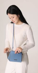 [Pretty] HuluBulu Geometric Boxy Crossbody Bag Korean Style Minimalist Shoulder Bag Water Resistant PU Leather Casual Work Daily Sling Bag for Women