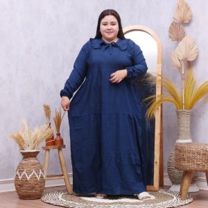 Gamis rayon jumbo xxxxl LD 130 muat Bb 100kg-MAXI dress rayon jumbo susun polos LD 130 busui panjang