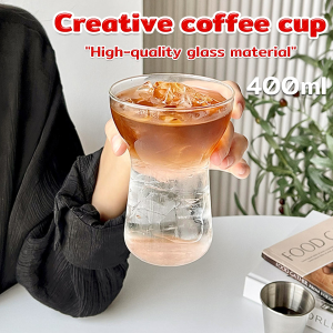 ItemMart 400ml Drinking Glass Juice Cup Cold Water Bottle Drinking Juice Coffee Cups