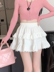 Chân Váy Ngắn  Tầng  Công Chúa Phối Ren Voan Dễ Thương  Váy Ngắn Xòe Nữ Ulzzang Hàn Quốc