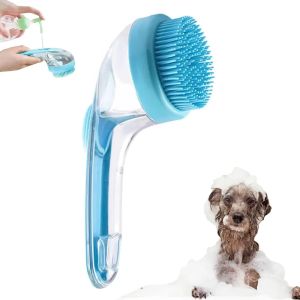 Long Handle Dog Cleaning Brush Soft Silicone Pet Bathing Brush Pet Grooming Comb for Cats Dogs Cat Massage Brush Pet Supplies