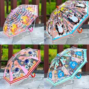 Thickened Lightweight Cartoon Childrens Umbrella Transparent Princess Umbrella for Boys And Girls Baby Safety Elsa Princess