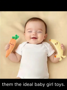 Baby Holding Soothing Toy Hand Grip Rope Plush Carrot Anti-Frightening Comfort Toy Baby Sleeping Toy