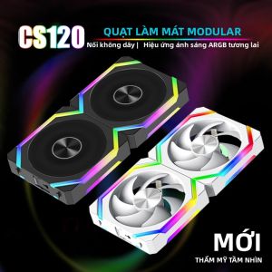 Quạt Làm Mát RGB JUMPEAK CS120 ARGB 240mm Mô-đun Xếp Chồng Được PWM Siêu Yên Tĩnh 120mm Dành Cho Case PC Chơi Game Tản Nhiệt Nước CPU Với Đèn ARGB