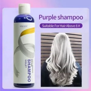 VIKADA Purple Shampoo Hair Color Shampoo with Anti-Brass Remove Yellow Hair Dye Permanent Pure Brass Toning for Bleached and Colored Hair / Hair Color Shampoo Sampo Pewarna Rambut / Cat Rambut  275ML