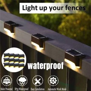 Solar 4/8/16PCS Solar Deck Lights Outdoor Black Step Lights LED IP65 Waterproof Lighting for Outdoor Stair Deck Patio Yard Path and Fence