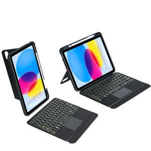 Apple iPad10 Case with Pen Slot Bluetooth Keyboard Touchpad Mouse Detachable Soft Silicone Full Edge Protection Horizontal Vertical Stand Anti-Fall