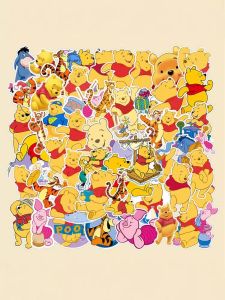 Bear Winnie Classic Cartoon Animation Graffiti Sticker Decorative Notebook Helmet Frame Drawing Handheld Water Cup Electric Vehicle Stationery iPad Mobile DIY Waterproof Sticker