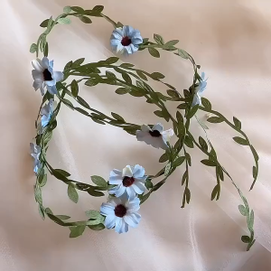 Forest-Themed Flower Lace Bridal Wreath Girl Tiaras Hair Hoop/Children Performance Fairy Headwear Hairpin Braid/Wedding