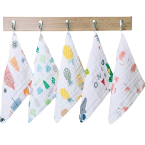 Ultra Soft Pure Cotton Muslin Baby Bibs Toddler Saliva Towels Children Special Use Small Square Towels for Newborn Babies