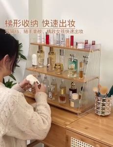 ●Ready Stock● Acrylic and Wooden Desktop Organizer Rack | Countertop Organizer Rack | Makeup Storage Rack | Cosmetics Storage Rack | Skincare and Perfumes Storage Rack | Toys & Cup Display Rack | Dressing Table Organizer Rack | Desk Organizer Rac