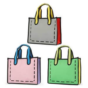Fashionable Women Tote Bag with 3D Cartoon Design and Colorful Contrast Canvas Spacious Handbag for Casual Wear