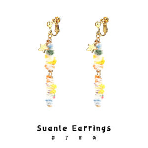Colorful Long Ear Cuffs Sweet Cute Girl Fashion Ear Studs Original Design Autumn Winter Slimming Ear Clips Fresh Outburst