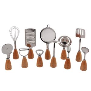11in1 Alat Manggang Dapur/Spatula Peralatan Dapur Lengkap Dengan Gagang Kayu