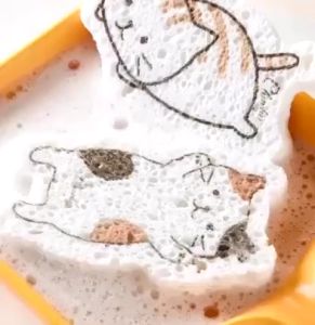 เครื่องกรอบ ฟองน้ำเยื่อไม้บีบอัด ลายสัตว์น่ารัก เป้าหมาย: ฟองน้ำล้างจาน ฟองน้ำขจัดคราบ คละลาย