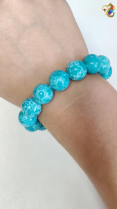 Collection Grade Blue Larimar Marble Agate Stone Bracelet