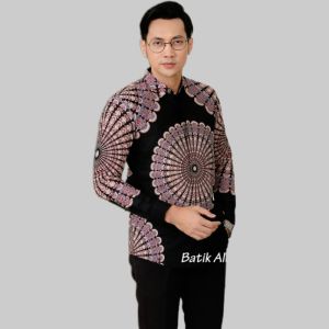 Batik Pria Slimfit Lengan Panjang baju batik pria lengan panjang mewah baju batik  Premium SBA 04
