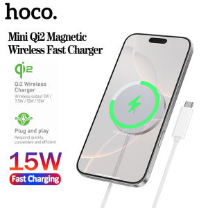 HOCO CW63 15W Qi2 Mini Magnetic Wireless Fast Charger Type-C Cable Charging Dock 1.2M For Smartphone/TWS Headsets Compatible For I16 15 13 Pro Max Samsung Wireless Charging Pad