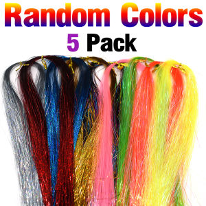 MNFT 5Packs Colorful Crystal Flash Tinsel Flashabou Fly Tying Material Bait Lure Making