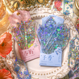Yuhua Collection PVC Transparent Special-Shaped Bookmark Waterproof Beautiful Retro Window Flower Creative Student Daily Companion Small Gift