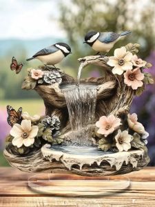 1PCS Bird Butterfly Garden Fountain Home Decoration Small Statues Ideal Living Room Decora Bedroom Decora Ideal Gift for Family
