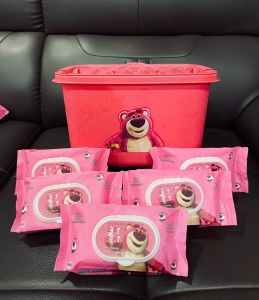 (TẶNG THÙNG) 10 gói khăn giấy ướt GẤU DÂU chính hãng Phú Đạt 120 tờ date xa.