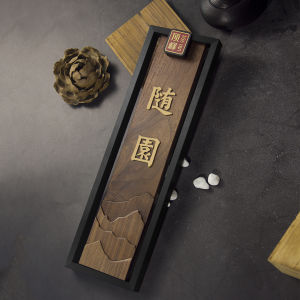 Tea House Private Room Door Plate Customized B & B Hotel Club Room Number Plate Wooden Restaurant Box Luminous Door Plate