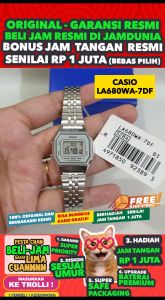 CASIO ORIGINAL - CASIO LA-680WA-7DF - Digital Quartz - NEW WOMEN Silver Stainless Jam dunia JD18ST # Jam Tangan Wanita Cewek Anti Air Digital Analog + CASIO LA 680WA 7D LA-680WA 680 WA LA680 LA-680 LA680WA LA-680WA-7D $ WR0 STS KC7