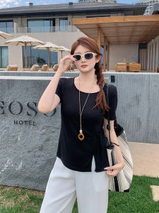 MASISI | Áo Thun Mùa Hè Vải Linen Rayon Dành Cho Người Béo Điều Chỉnh Được Size Eo