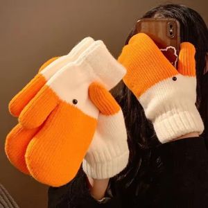 Funny Goose Gloves Winter Windproof Knitted Gloves Thickened Warmer Anti-cold Mittens Outdoor