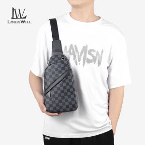 LouisWill กระเป๋ากระเป๋าสะพายข้างสำหรับผู้ชาย (กระเป๋าสะพายไหล่เดินทางลำลอง) กระเป๋าคาดหน้าอกผู้ชาย (กระเป๋าคาดหน้าอก) กระเป๋าถนนผู้ชาย (ฟชันกระเป๋าสะพายไหล่) กระเป๋าสะพายไหล่กันน้ำลำลองสำหรับนักศึกษา