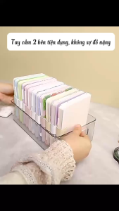 Bộ 5 Hộp Khay Arcylic trong suốt ST GROUP đựng đồ đa năng để bàn có tay cầm tiện lợi Hộp mỹ phẩm lưu trữ văn phòng phẩm chất liệu cứng cáp dễ vệ sinh