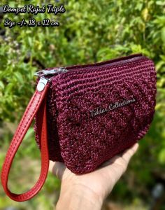 Tiddar Store-Tas Rajut Jogjakarta-Dompet Rajut-Dompet Rajut Hp ukuran 18 x 12 cm-Dompet Rajut Termurah-Dompet Rajut Terbaru-Benang Nilon-Dompet Rajut Tiga Ruang