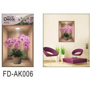 Wall Sticker 3D Effect Potted Green Plants Theme DIY Living Room Bedroom Decoration Wall Art Decal