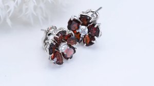 Lohaspie Jewelry Real 8.7 Carats Solid Sterling Silver 925 Drop Earring Natural Garnet Topaz Drop Earring Genuine Garnet Garrings Garnet Birthstone Earring For Women Jewelry