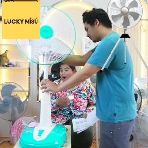 Lucky Misu พัดลมสไลด์ 16 นิ้ว (สีเขียวน้ําทะเล)