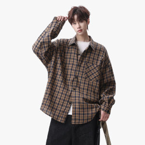 NANSSE | Áo Sơ Mi Caro Phong Cách Hoài Cổ Mỹ Dành Cho Nam Teen