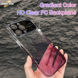 KISSCASE Ốp Trong Suốt Chuyển Sắc Với Ống Kính Phù Hợp Cho iPhone 14ProMax Ốp HD Cứng Trong Suốt PC Cửa Sổ Lớn Kính Bảo Hộ Mới Mạ Điện Với Lưới Chống Bụi Iphone13 Advanced Sense Vỏ Cho Apple 14 Plus 13 12 Ốp Siêu Mỏng Lưng Điện Thoại Đơn Giản