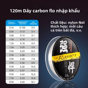 BEIMINGYU | Dây câu cá Baiming Fish chính hãng siêu bền Dây dẫn lưu sợi nguyên chất Carbon Fluorine Dây nylon Dây chính Dây câu cá