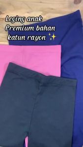 Celana Legging Anak Bahan Rayon Kaos High Premium Usia 5 - 15 Tahun Tebal Nyaman