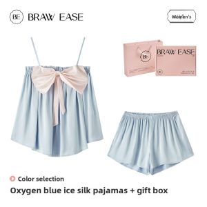 BE | Sensuous Silk Sleepwear Set For Women Summer Wear
