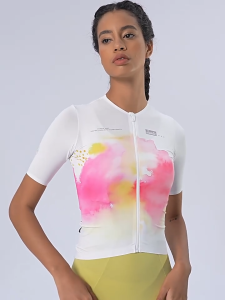 Santic Women Cycling Jersey Breathable Sunscreen Quick Drying Short Sleeved Sports Bike Tops